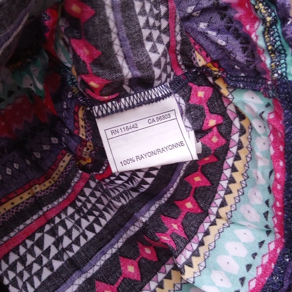 Empyre Boho Aztec Multi Color Flowy Tank Crop Top - Picture 8 of 11